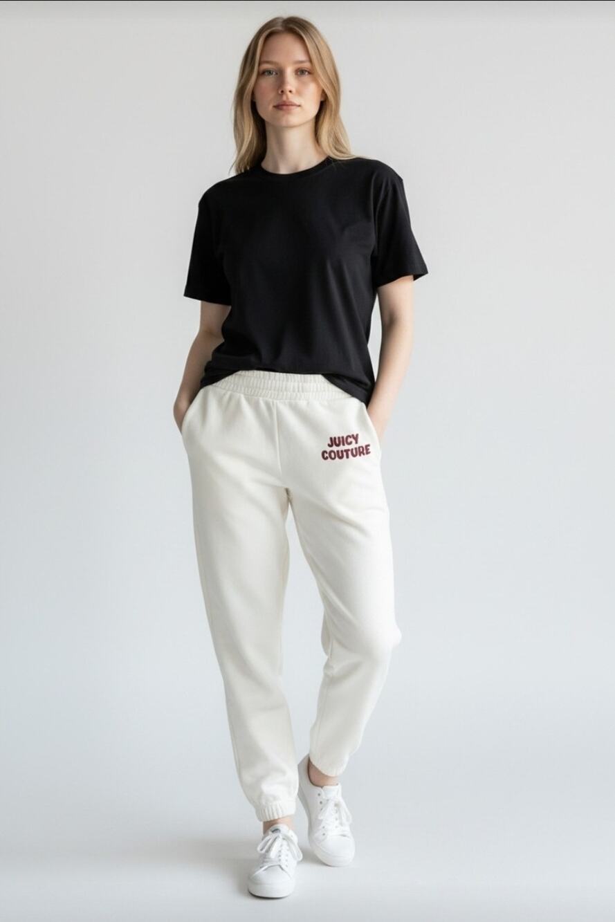 Sz Xs off-white Juicy Couture Wave Fleece Jogger Pants